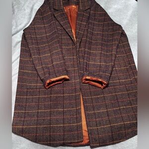 PRICE FIRM! DAVI & DANI Checkered Jacket with Orange Interior